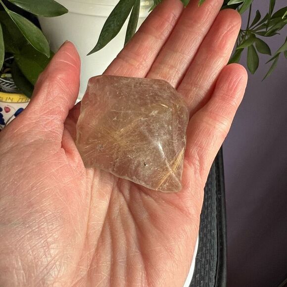 Golden Rutilated Quartz Crystal Freeform (#3) - Picture 2 of 14